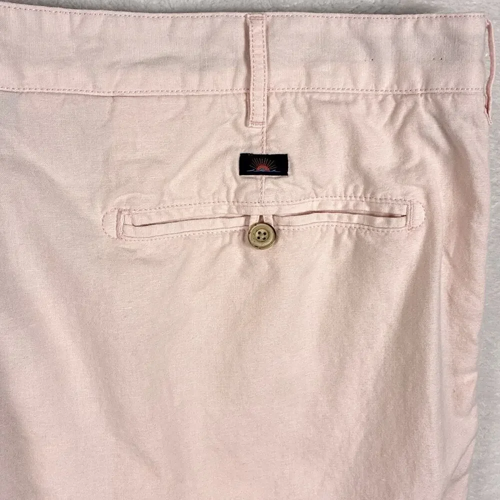 Faherty Shorts Men 40 Pastel Pink Tradewinds Linen Preppy Beach Resort Huckberry